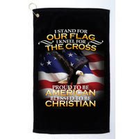 I Stand For Our Flag Kneel For The Cross Proud American Christian  Golf Towel