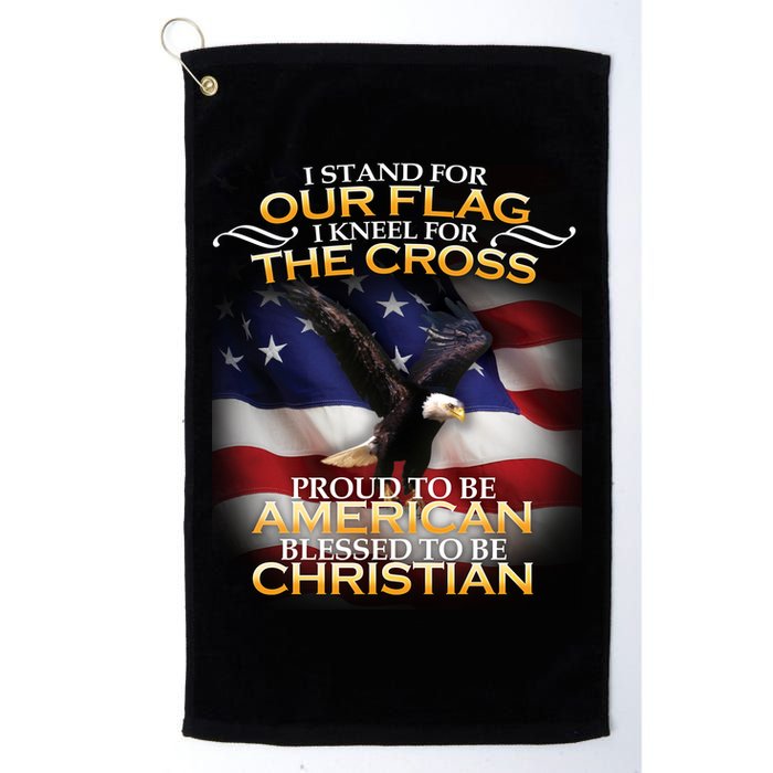 I Stand For Our Flag Kneel For The Cross Proud American Christian  Golf Towel