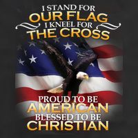 I Stand For Our Flag Kneel For The Cross Proud American Christian  Golf Towel