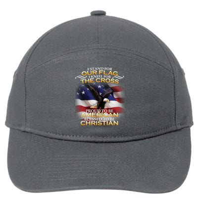 I Stand For Our Flag Kneel For The Cross Proud American Christian  7-Panel Snapback Hat