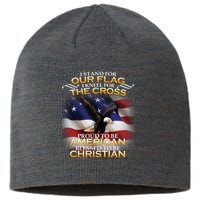 I Stand For Our Flag Kneel For The Cross Proud American Christian  Sustainable Beanie