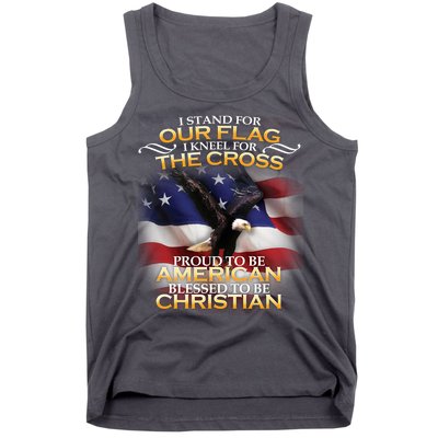 I Stand For Our Flag Kneel For The Cross Proud American Christian  Tank Top