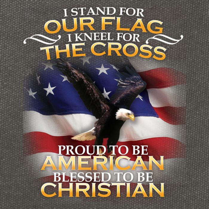 I Stand For Our Flag Kneel For The Cross Proud American Christian  Cotton Canvas Backpack