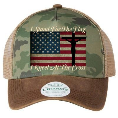 I Stand For The Flag And Kneel For The Cross Legacy Tie Dye Trucker Hat