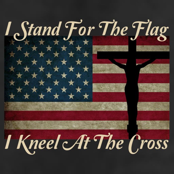 I Stand For The Flag And Kneel For The Cross Garment-Dyed Fleece Hoodie