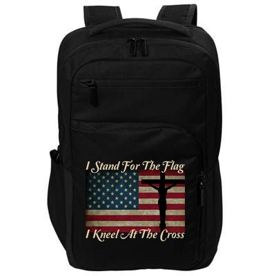 I Stand For The Flag And Kneel For The Cross Impact Tech Backpack