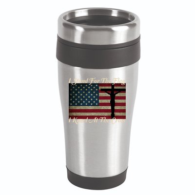 I Stand For The Flag And Kneel For The Cross 16oz Travel Tumbler