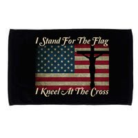 I Stand For The Flag And Kneel For The Cross Microfiber Hand Towel