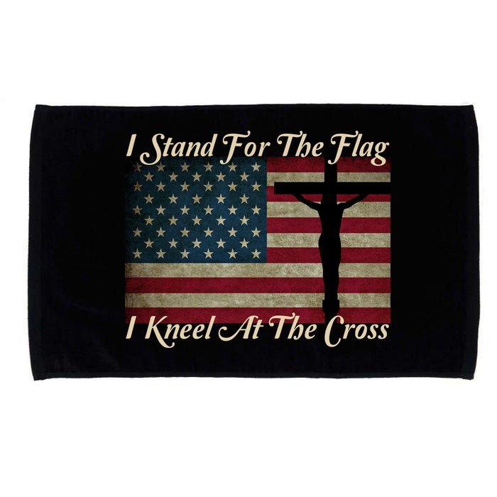 I Stand For The Flag And Kneel For The Cross Microfiber Hand Towel