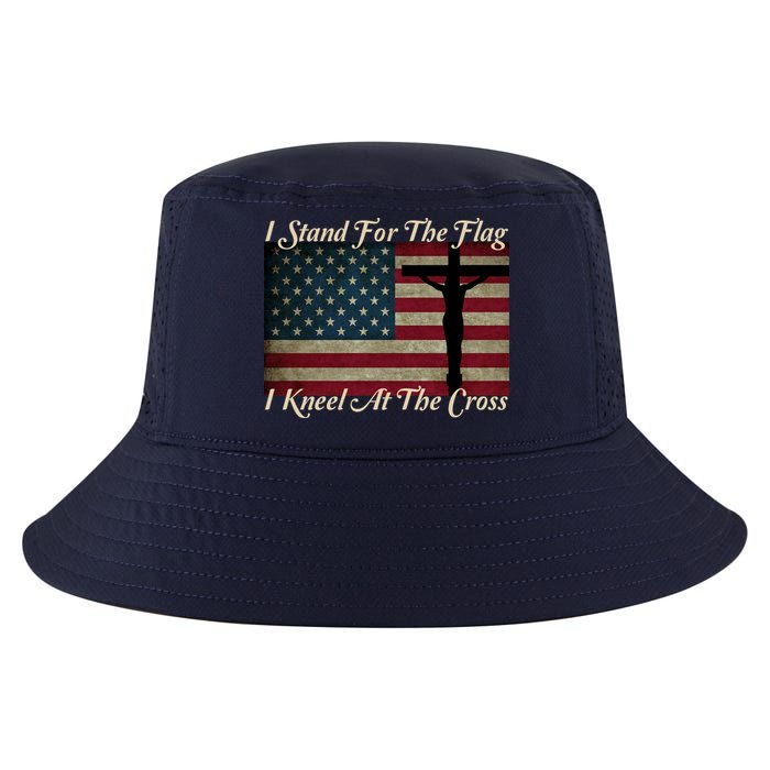 I Stand For The Flag And Kneel For The Cross Cool Comfort Performance Bucket Hat