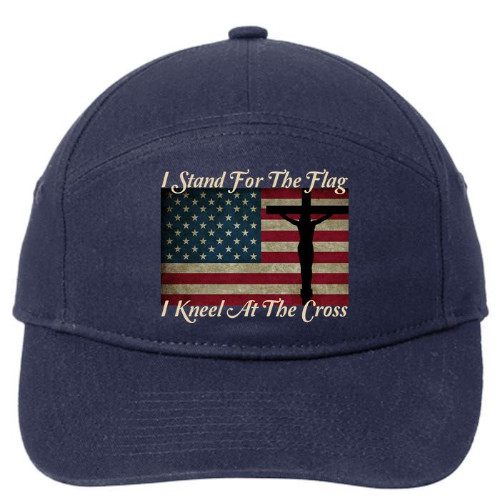 I Stand For The Flag And Kneel For The Cross 7-Panel Snapback Hat