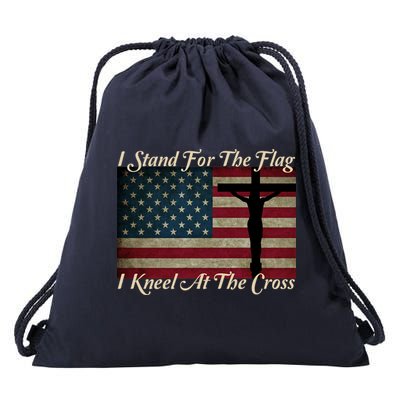 I Stand For The Flag And Kneel For The Cross Drawstring Bag