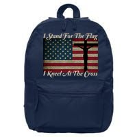I Stand For The Flag And Kneel For The Cross 16 in Basic Backpack