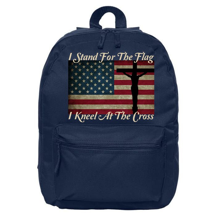 I Stand For The Flag And Kneel For The Cross 16 in Basic Backpack
