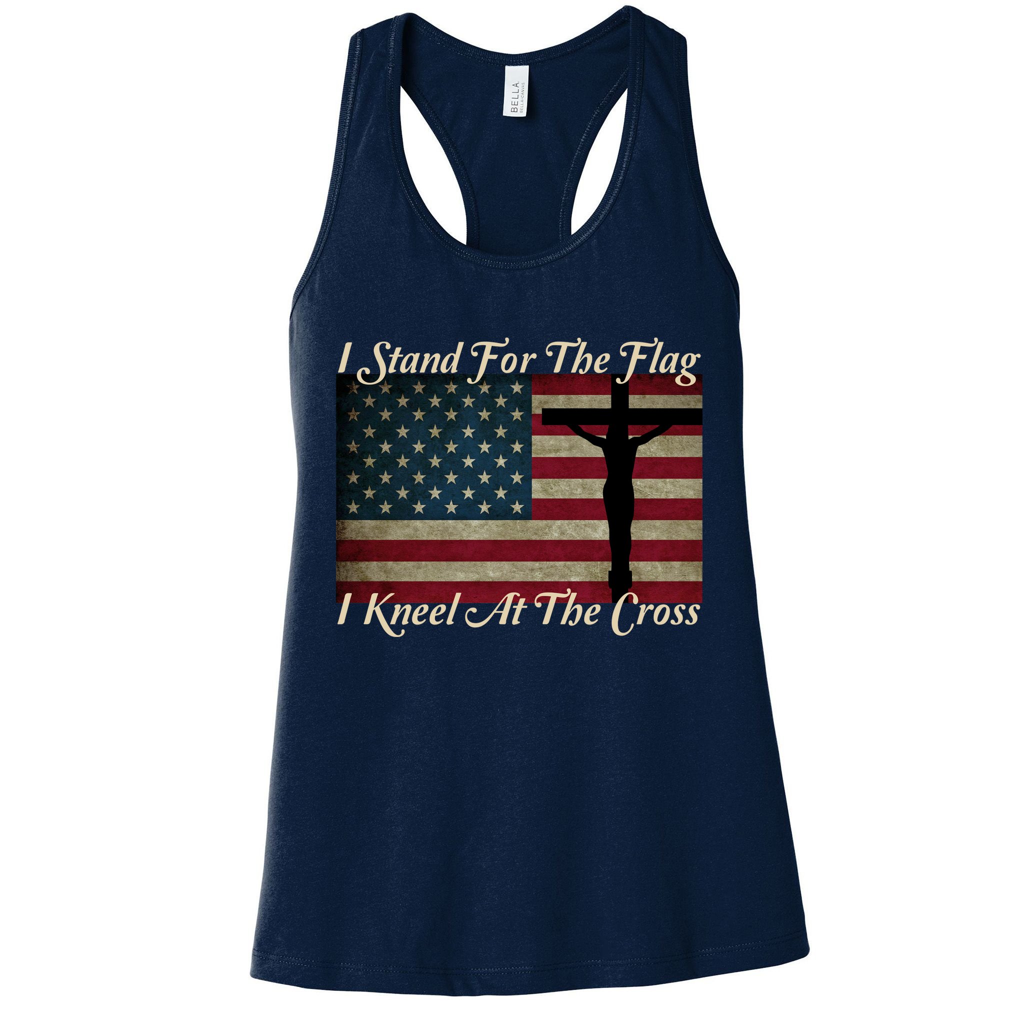 I Stand For The Flag And Kneel For The Cross Womens Tank Top