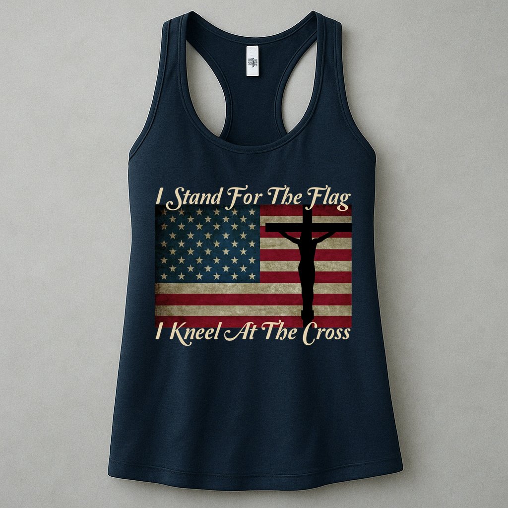 I Stand For The Flag And Kneel For The Cross Womens Tank Top