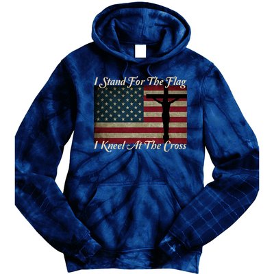 I Stand For The Flag And Kneel For The Cross Tie Dye Hoodie