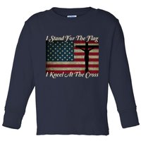 I Stand For The Flag And Kneel For The Cross Toddler Long Sleeve Shirt