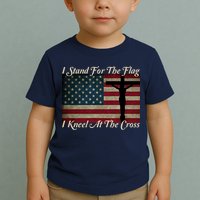I Stand For The Flag And Kneel For The Cross Toddler T-Shirt