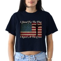 I Stand For The Flag And Kneel For The Cross Crop Top