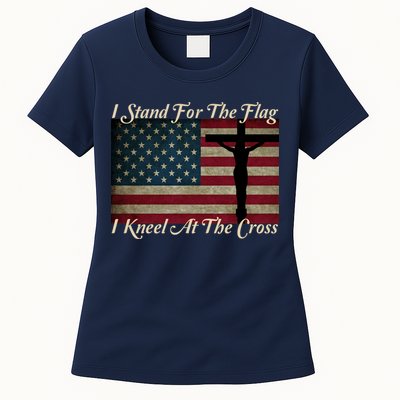 I Stand For The Flag And Kneel For The Cross Womens T-Shirt