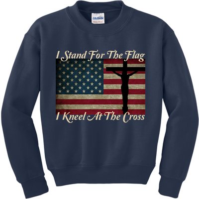I Stand For The Flag And Kneel For The Cross Kids Sweatshirt