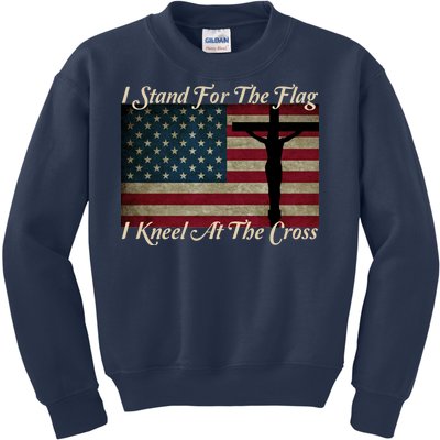 I Stand For The Flag And Kneel For The Cross Kids Sweatshirt