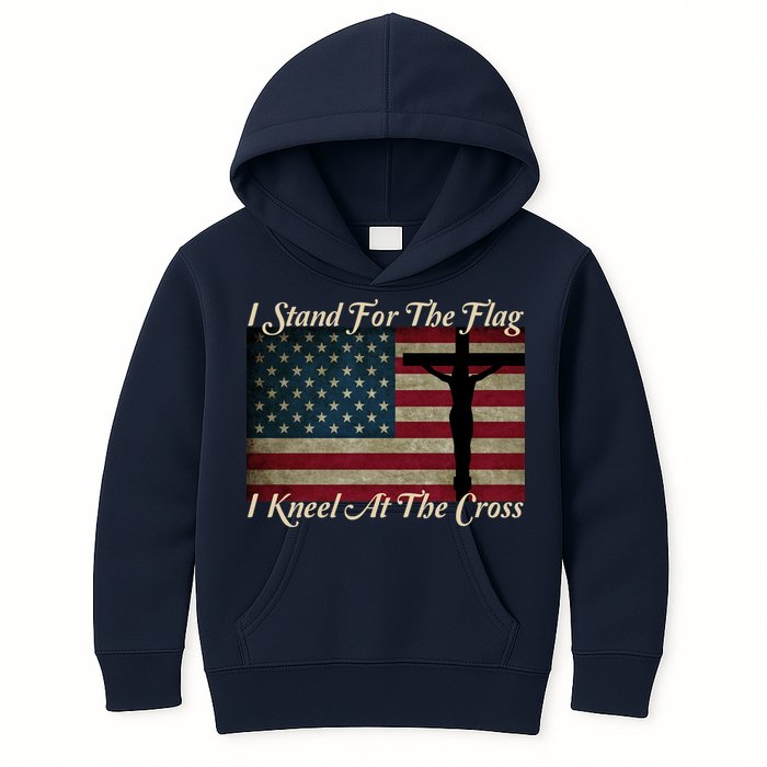 I Stand For The Flag And Kneel For The Cross Kids Hoodie