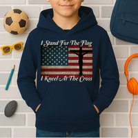 I Stand For The Flag And Kneel For The Cross Kids Hoodie