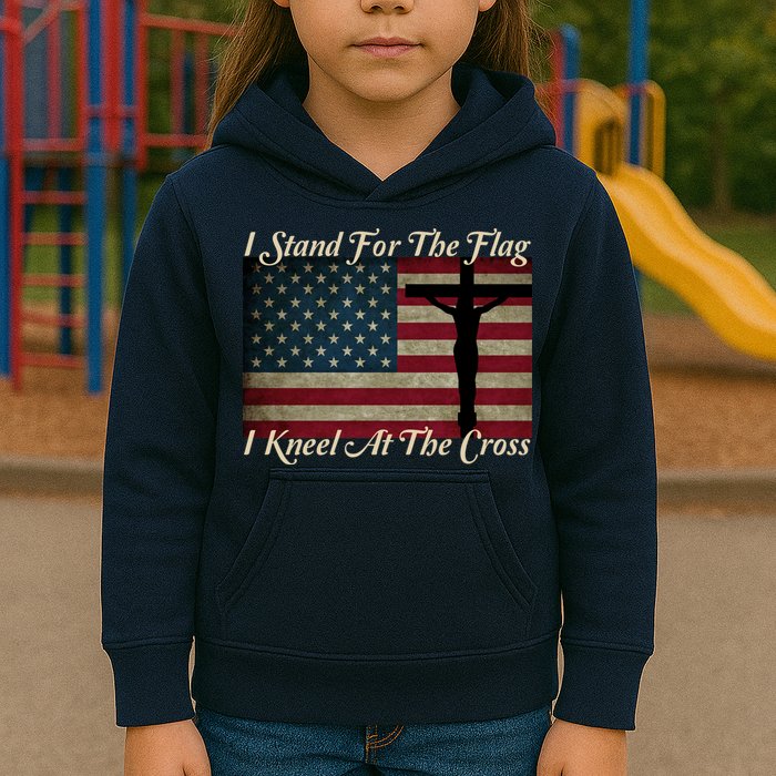 I Stand For The Flag And Kneel For The Cross Kids Hoodie