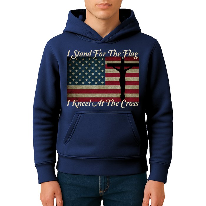 I Stand For The Flag And Kneel For The Cross Kids Hoodie