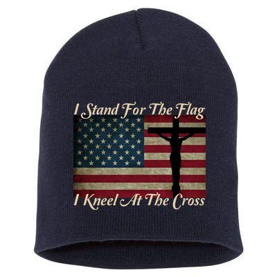 I Stand For The Flag And Kneel For The Cross Short Acrylic Beanie