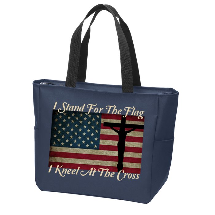 I Stand For The Flag And Kneel For The Cross Zip Tote Bag