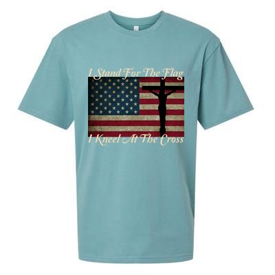 I Stand For The Flag And Kneel For The Cross Sueded Cloud Jersey T-Shirt