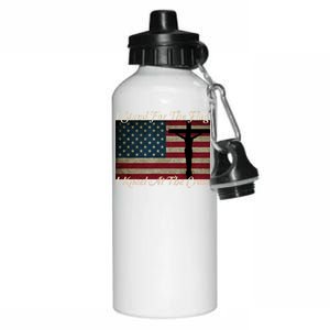 I Stand For The Flag And Kneel For The Cross Aluminum Water Bottle