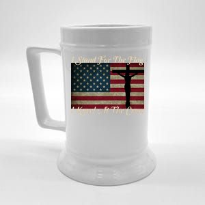 I Stand For The Flag And Kneel For The Cross Beer Stein