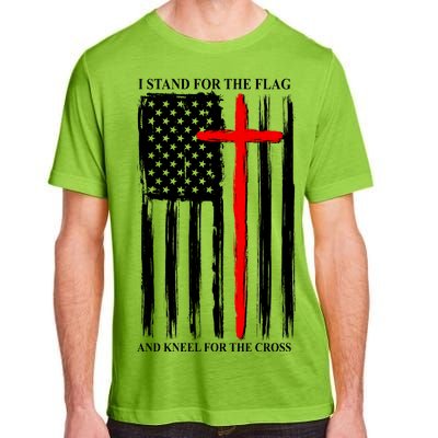 I Stand For the Flag And Kneel For The Cross Flag Adult ChromaSoft Performance T-Shirt