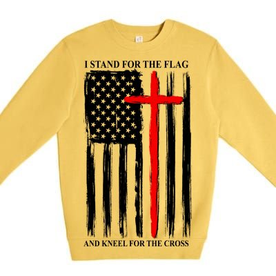 I Stand For the Flag And Kneel For The Cross Flag Premium Crewneck Sweatshirt