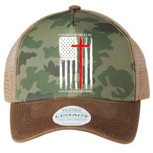 I Stand For the Flag And Kneel For The Cross Flag Legacy Tie Dye Trucker Hat