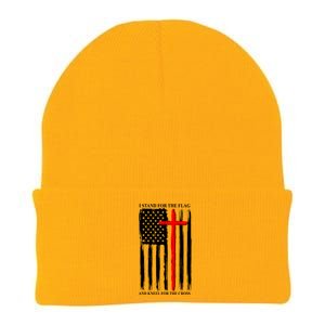 I Stand For the Flag And Kneel For The Cross Flag Knit Cap Winter Beanie