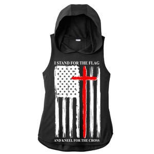 I Stand For the Flag And Kneel For The Cross Flag Ladies PosiCharge Tri-Blend Wicking Draft Hoodie Tank