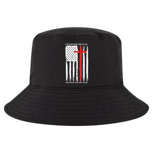 I Stand For the Flag And Kneel For The Cross Flag Cool Comfort Performance Bucket Hat