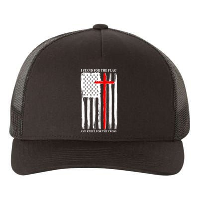 I Stand For the Flag And Kneel For The Cross Flag Yupoong Adult 5-Panel Trucker Hat