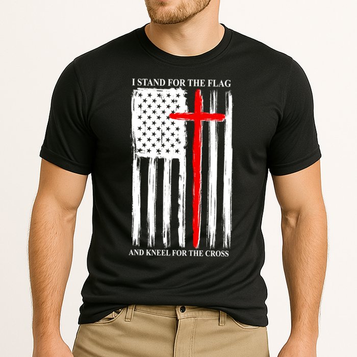 I Stand For the Flag And Kneel For The Cross Flag Performance Shirt