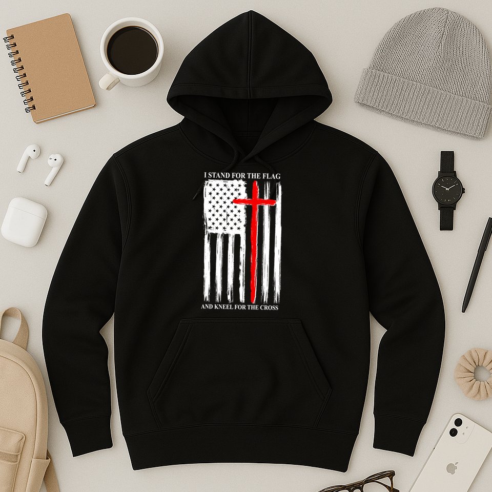 I Stand For the Flag And Kneel For The Cross Flag Hoodie