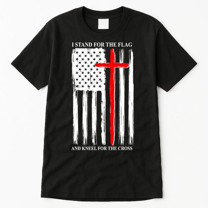 I Stand For the Flag And Kneel For The Cross Flag Tall T-Shirt