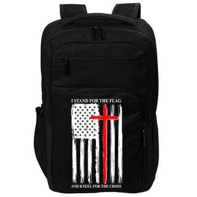 I Stand For the Flag And Kneel For The Cross Flag Impact Tech Backpack