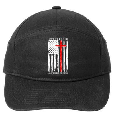 I Stand For the Flag And Kneel For The Cross Flag 7-Panel Snapback Hat