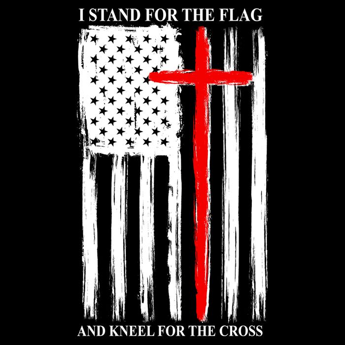 I Stand For the Flag And Kneel For The Cross Flag 7-Panel Snapback Hat