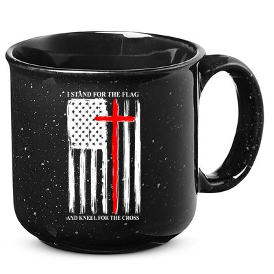 I Stand For the Flag And Kneel For The Cross Flag 15oz Campfire Ceramic Mug